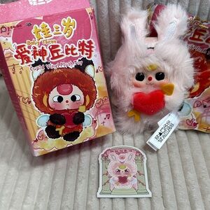 Cute Cupid Vinyl Plush Toy with Heart. New. Box opened to verify.